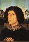 Hans Memling Portrait of a Man in a Landscap oil painting artist